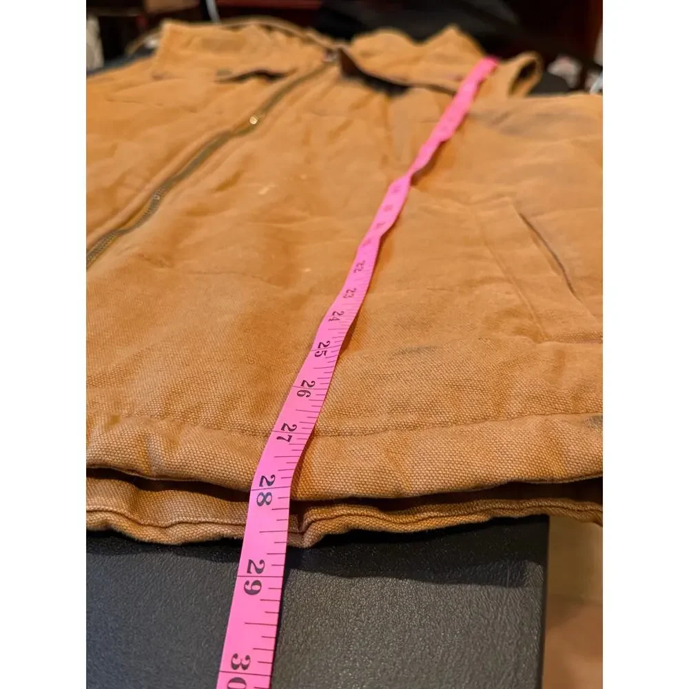 Wrangler Workwear Vest Men's L Tan Utility Zip Up Carpenter Outdoor Work